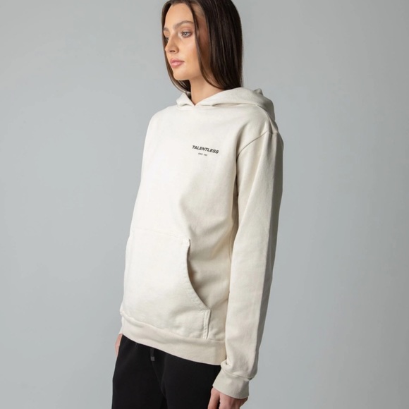 Talentless Circle Logo Hoodie in Bone S - Picture 3 of 10